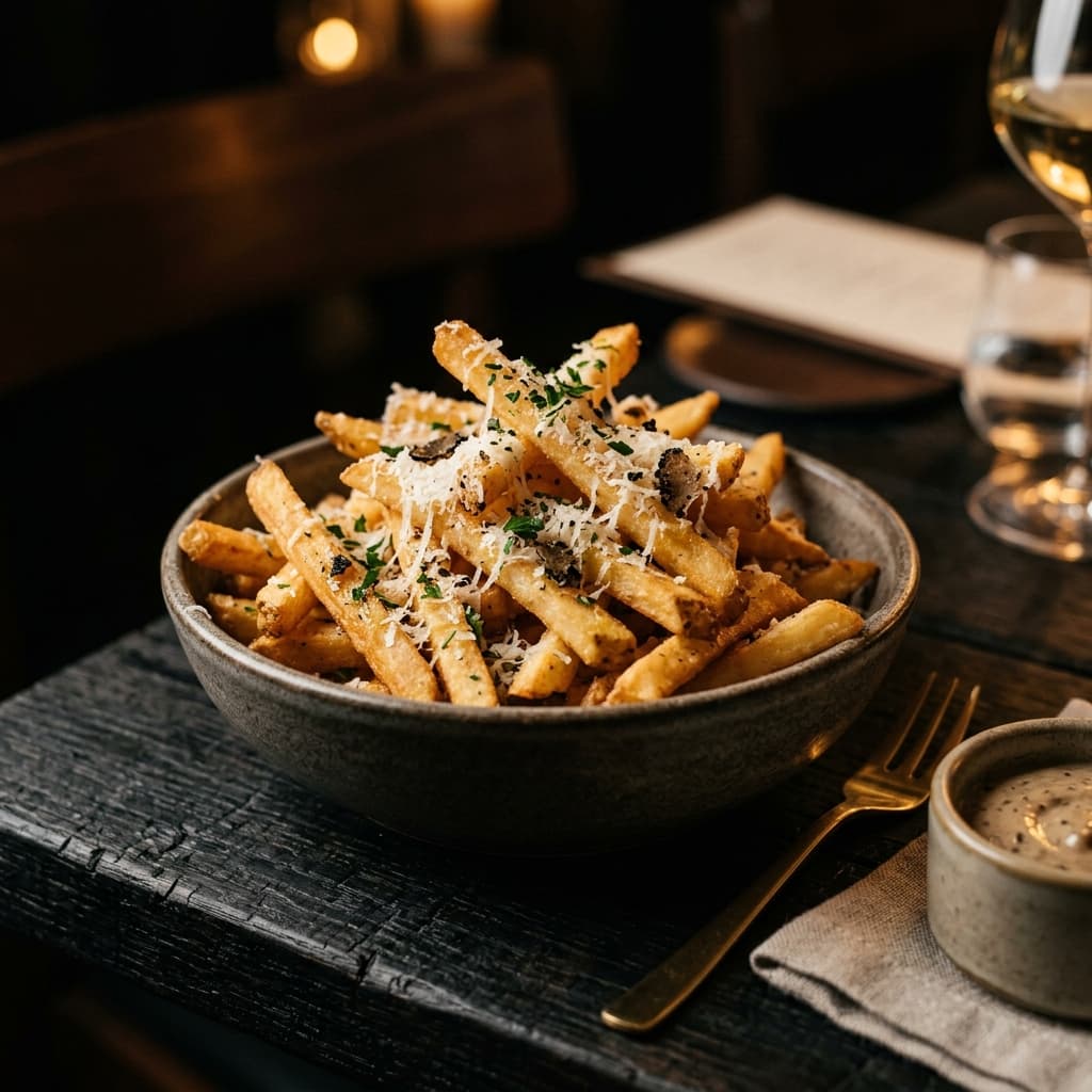 Truffle fries with parmesan and herbs