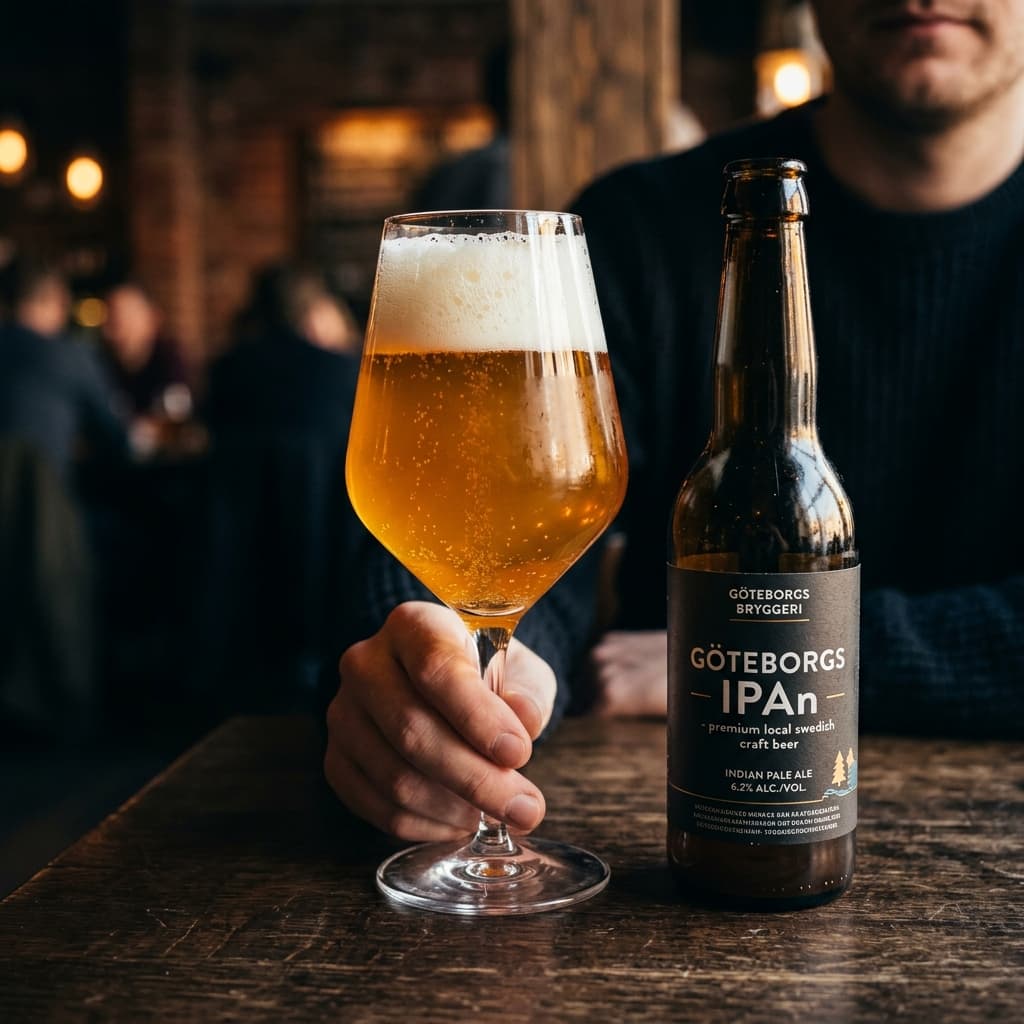 Craft beer in a chilled glass